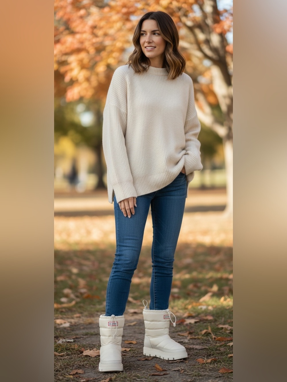 Hunter Women’s Puffer Boots in Cream